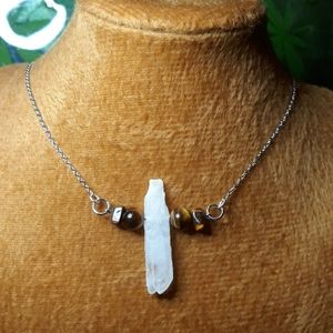 Quartz & Tigers Eye pendant